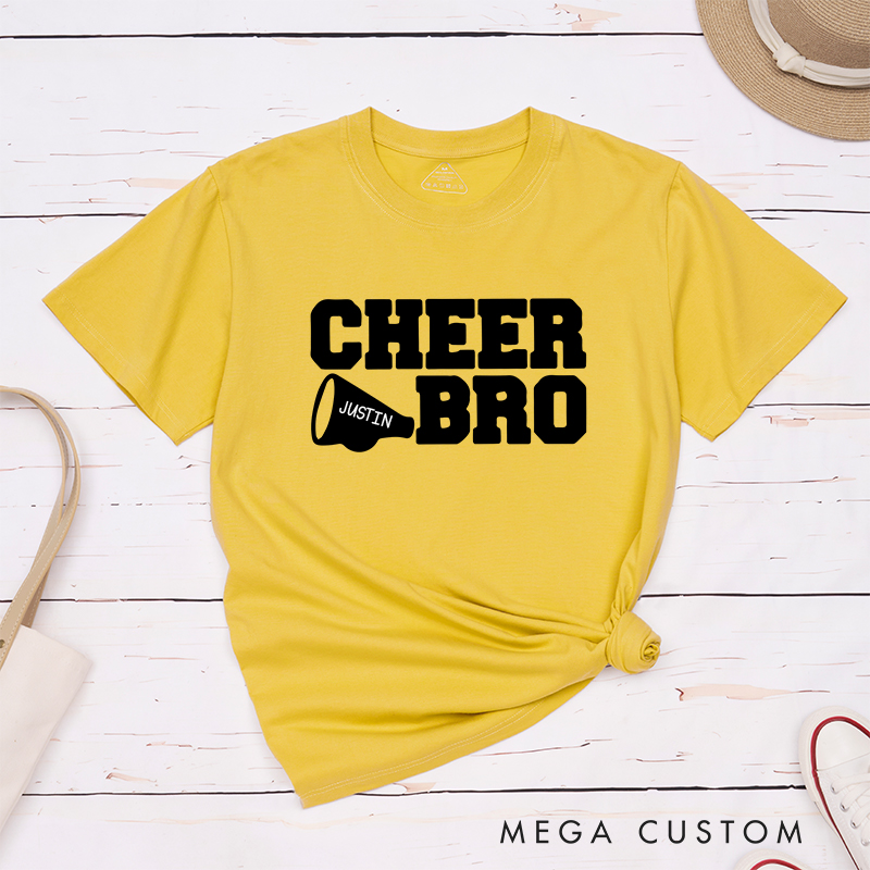Personalized Cheer Bro T-Shirt with Custom Name