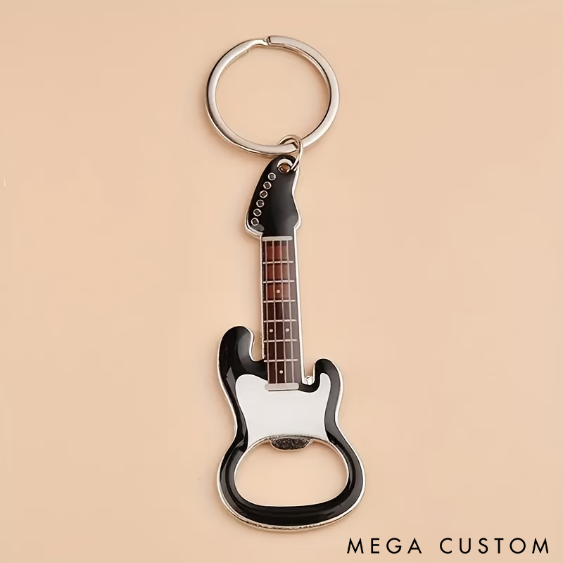 Guitar Keychain Bottle Opener Stylish Metal Design Durable and Portable Perfect for Music Lovers Gifts or Everyday Use