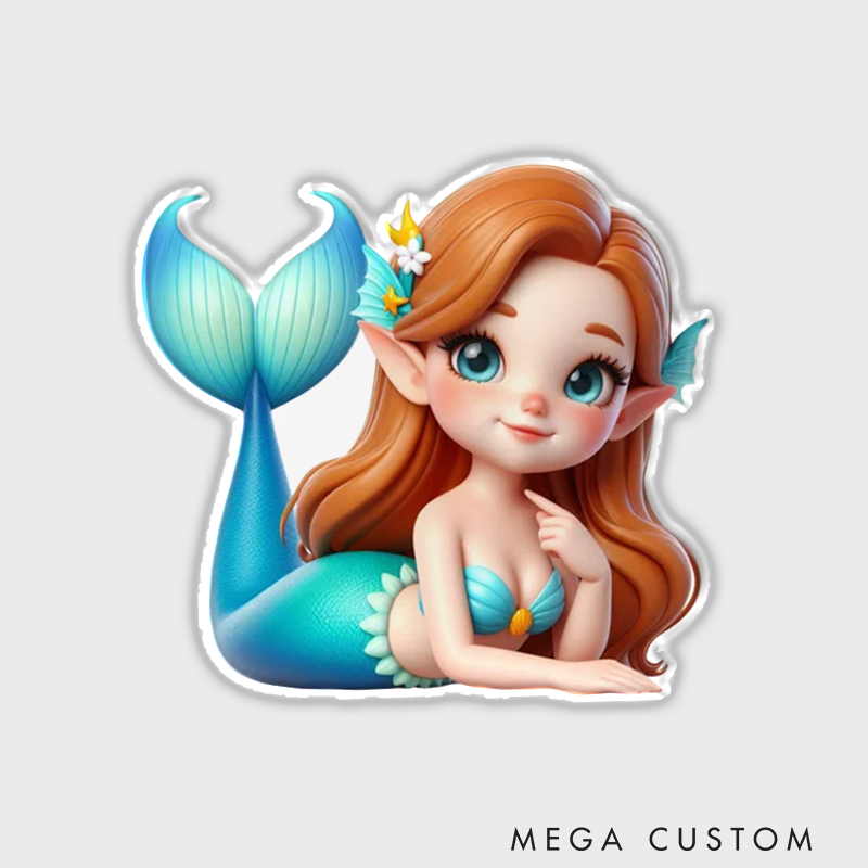 Personalized Cute Mermaid Fridge Magnet Custom Kids Gift Christmas Gift