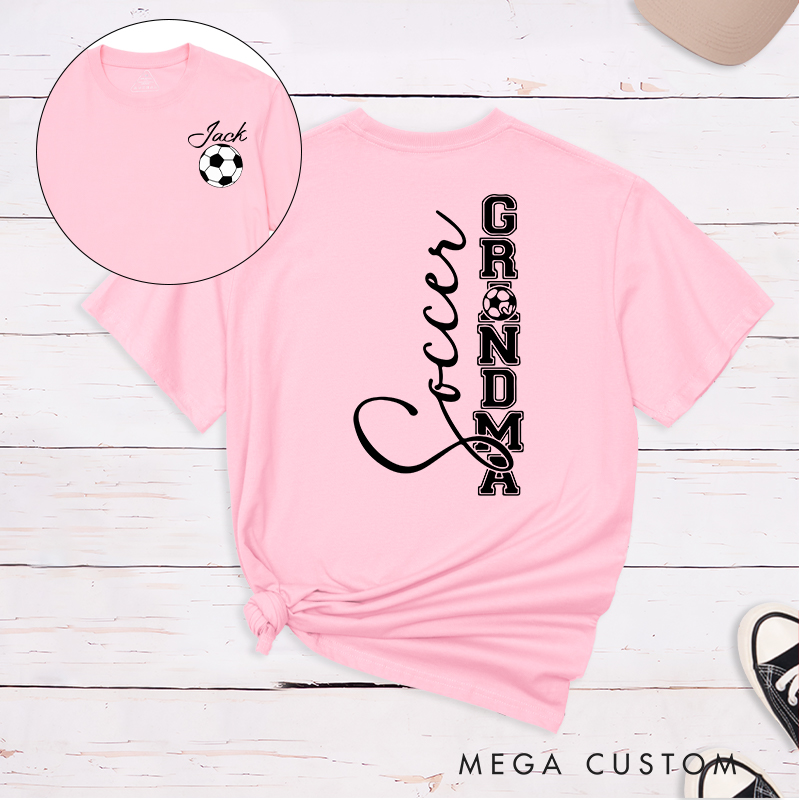 Personalized Soccer Grandma T-Shirt with Custom Name 