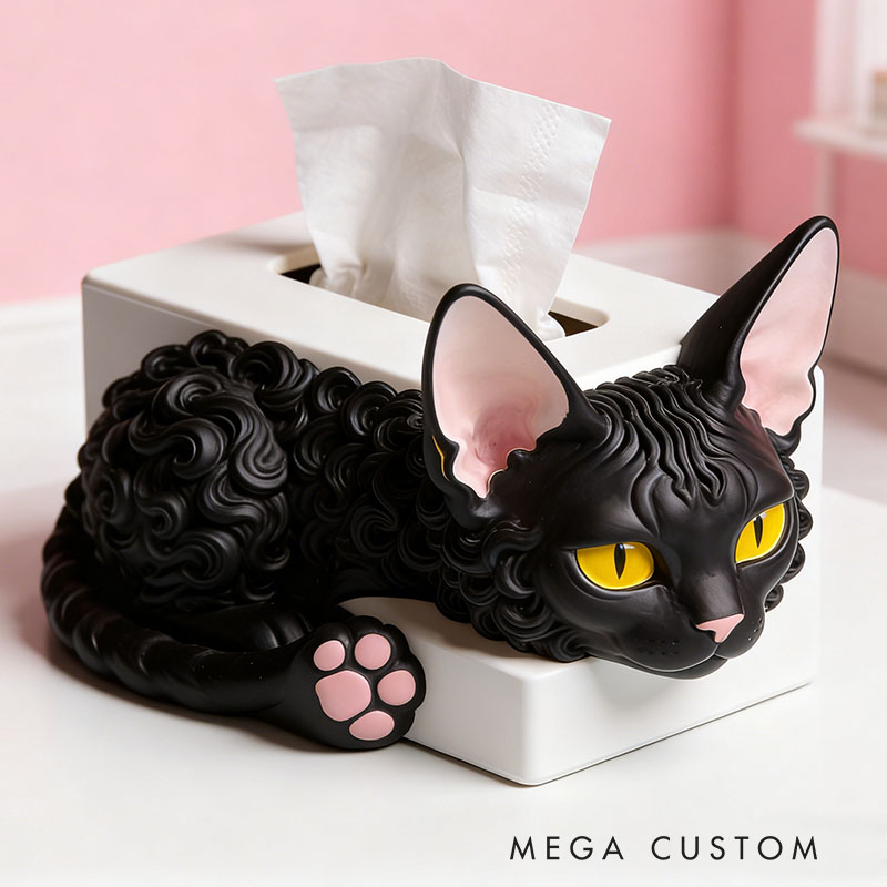 Devon Rex Tissue Box Cover 3D Printed Room Decor Cute Tissue Box Cover for Desk Room Kitchen or Bathroom