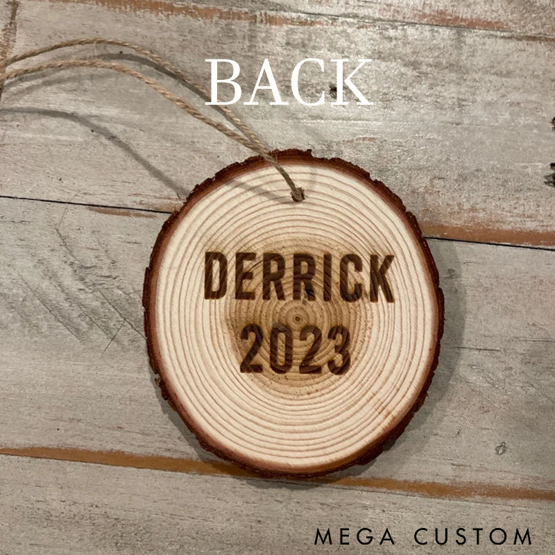 Personalized Rustic Hunt Fish Ornament Hunting and fishing Ornament Natural Wood Ornament Perfect Christmas Decor for Outdoor and Fishing Enthusiasts