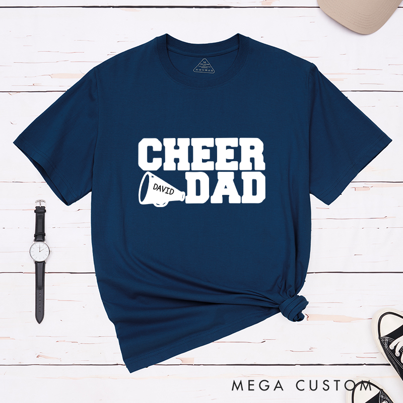 Personalized Cheer Dad T-Shirt with Custom Name