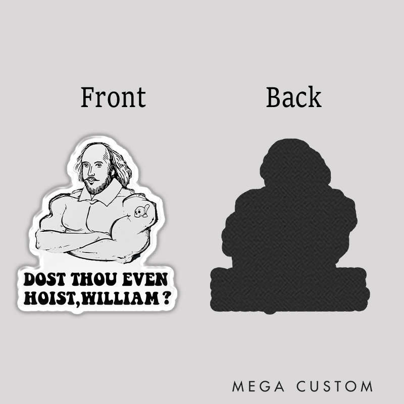 Personalized Fitness Refrigerator Magnet with Shakespeare Barbell Lifting for Gym Lover