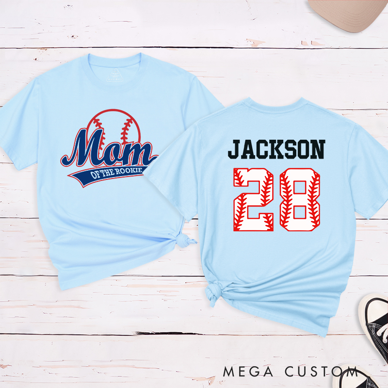 Personalized Baseball Name and Number T-Shirt for Mom