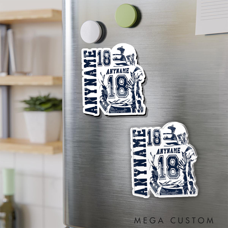 Personalized American Football Player Magnets with Custom Name and Number