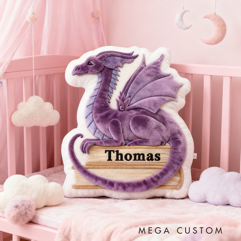Personalized Dragon Book Pillow Christmas Graphic 3D Custom Name Gift for Reading Lovers