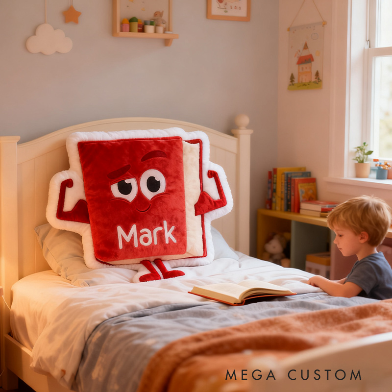 Personalized Cute Books Pillow Graphic 3D Print Custom Name Gift for Reading Lovers