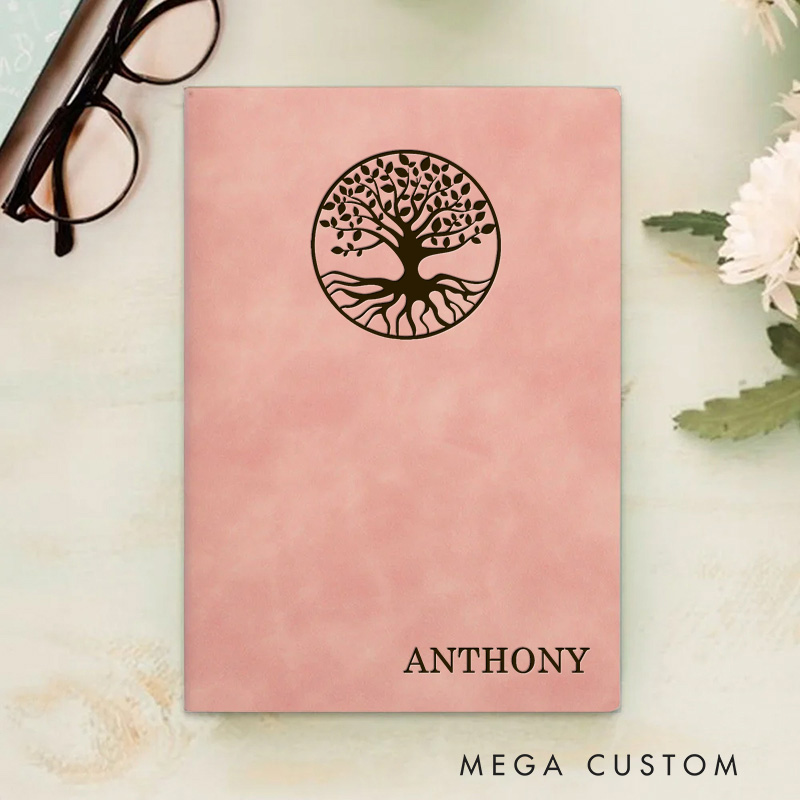 Personalized Life Tree Prayer Journal Leather A5 Notebook with Name Leather Priest Religious Journal Priest Gift for Catholic Christian Gift Men Women