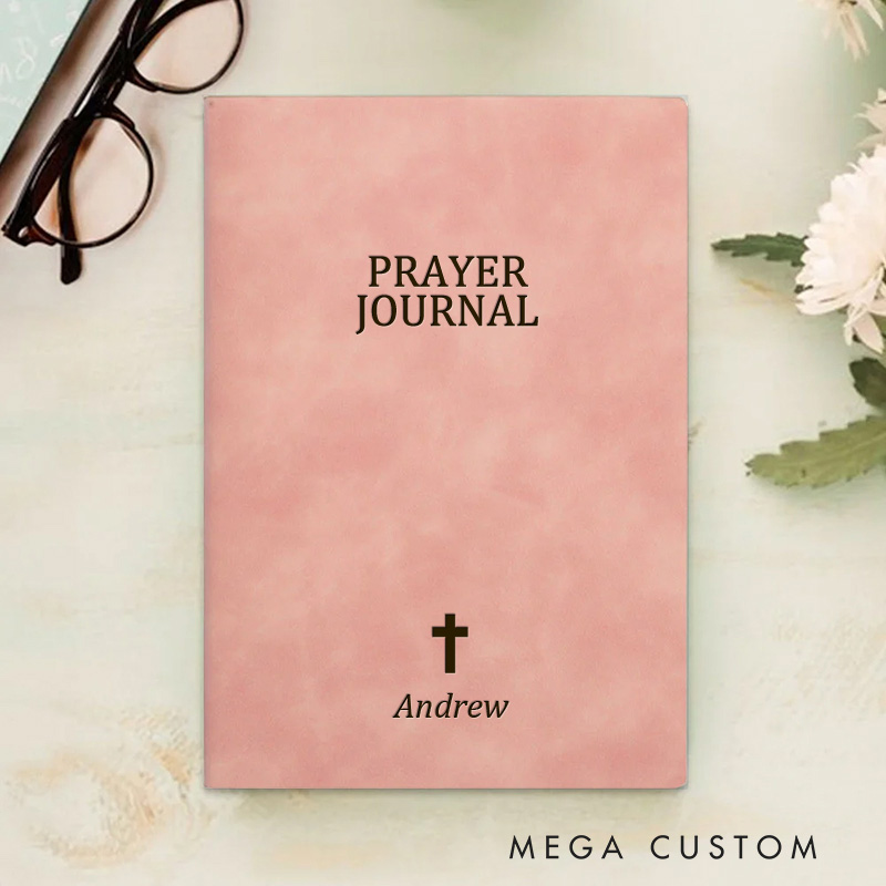 Personalized Prayer Journal Leather A5 Notebook with Name Faith Journal Birthday Christmas Gift Graduation Gift for Christians