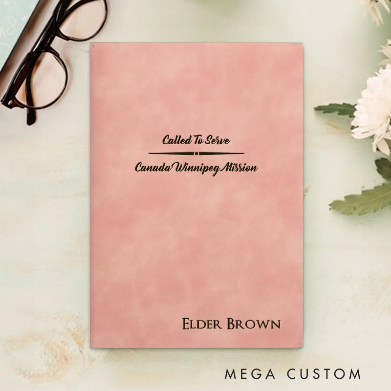 Personalized Called to Serve Prayer Journal Leather A5 Notebook with Name Missionary Travel Journal for Men Women Christian Baptism Missionary Gift