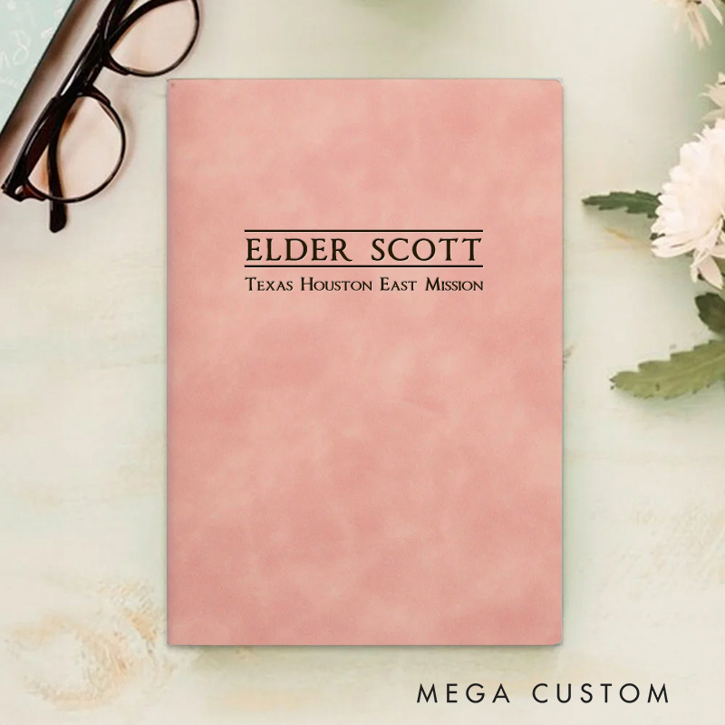 Personalized Name and Mission Location Prayer Journal Leather A5 Notebook Missionary Travel Journal for Men Women Christian Baptism Missionary Gift
