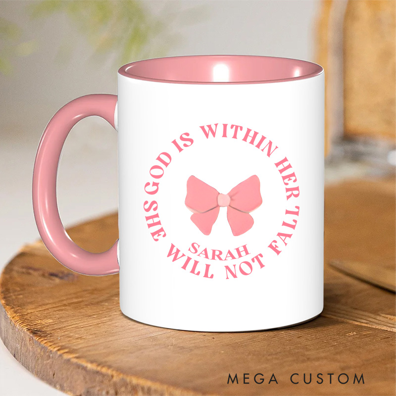 Personalized God Says I Am Bible Verse Inner Color Ceramic Mug with Name Birthday Religious Inspirational Gift for Christian
