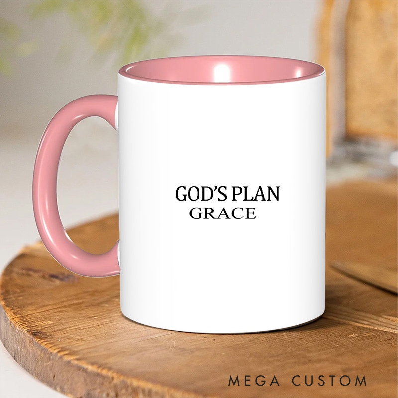 Personalized God's Plan Bible Verse Inner Color Ceramic Mug with Name Birthday Christmas Gift for Christians Best Gift for Christians