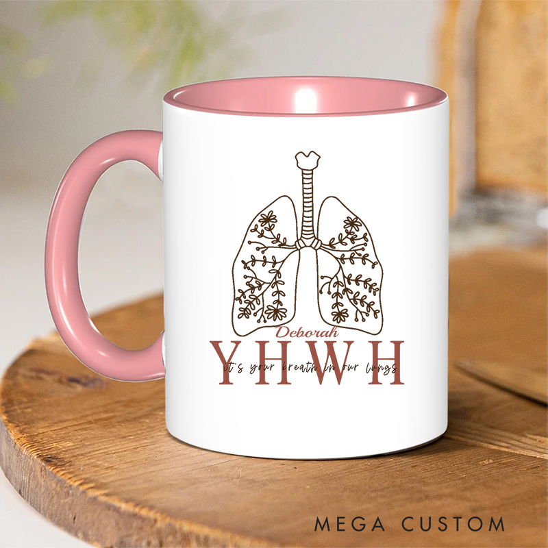 Personalized Job 33:4 Bible Verse Inner Color Ceramic Mug with Name Birthday Christmas Gift for Christians 