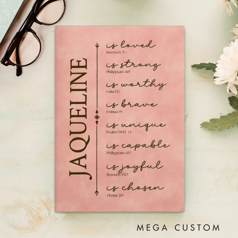 Personalized Bible Verse Prayer Journal Leather A5 Notebook with Name for Women Christian Gift Religious Gift Affirmations Gift Confirmation Gift