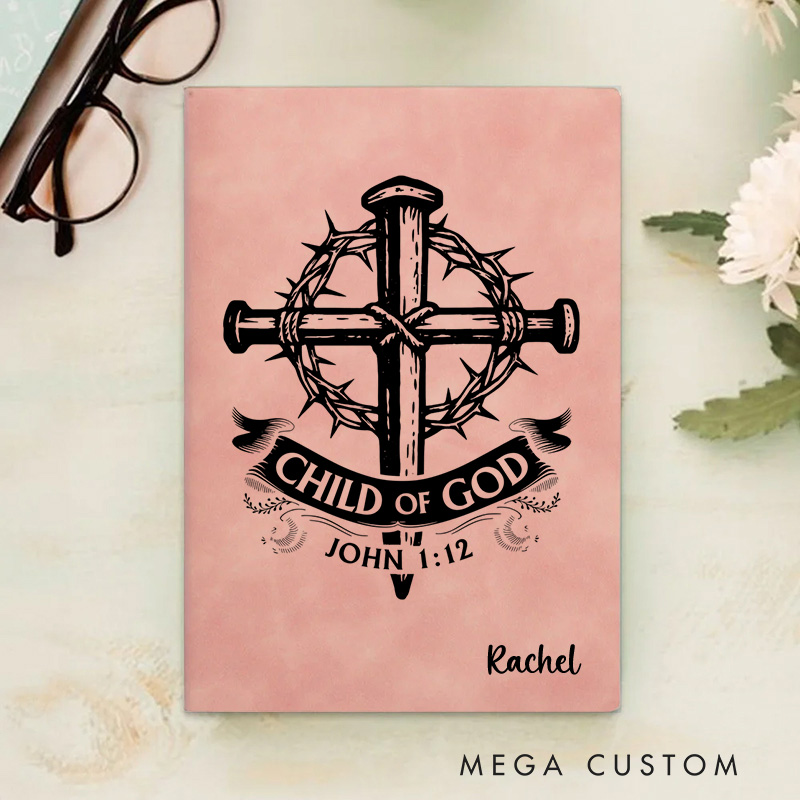 Personalized Man of God Prayer Journal Leather A5 Notebook with Name Birthday Gift Religious Gift for Men Christian