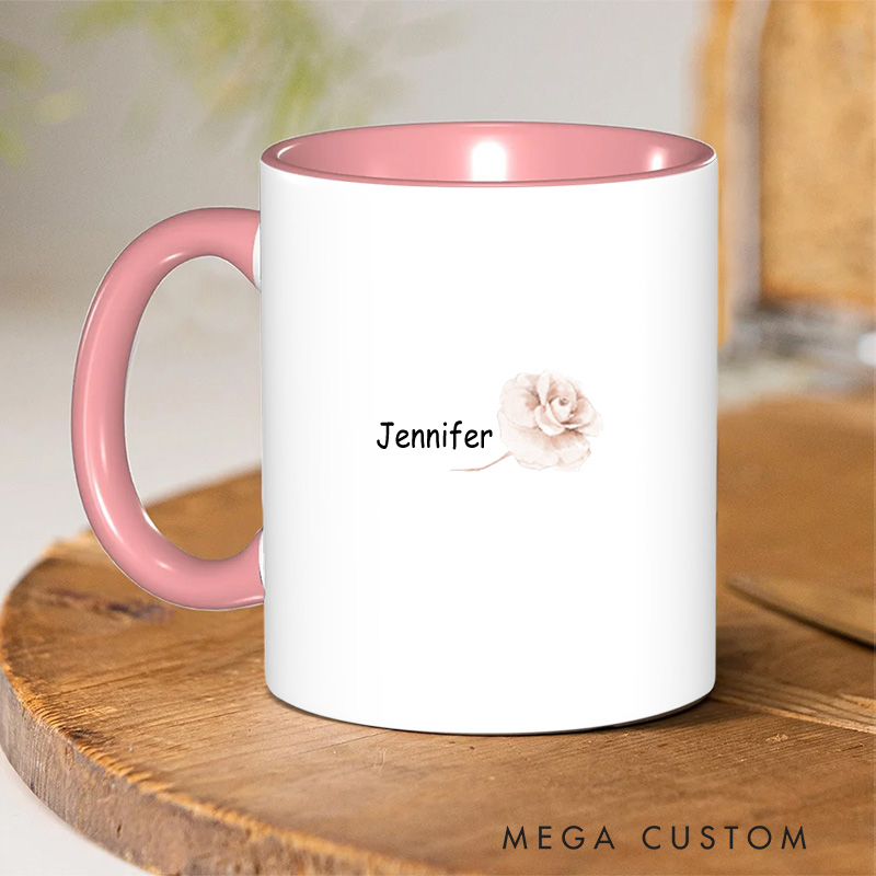 Personalized Stand Before Anyone Floral Wreath Christian Ceramic Inner Color Mug with Name Bible Verse Gift Religious Gift Christian Gift for Ladies