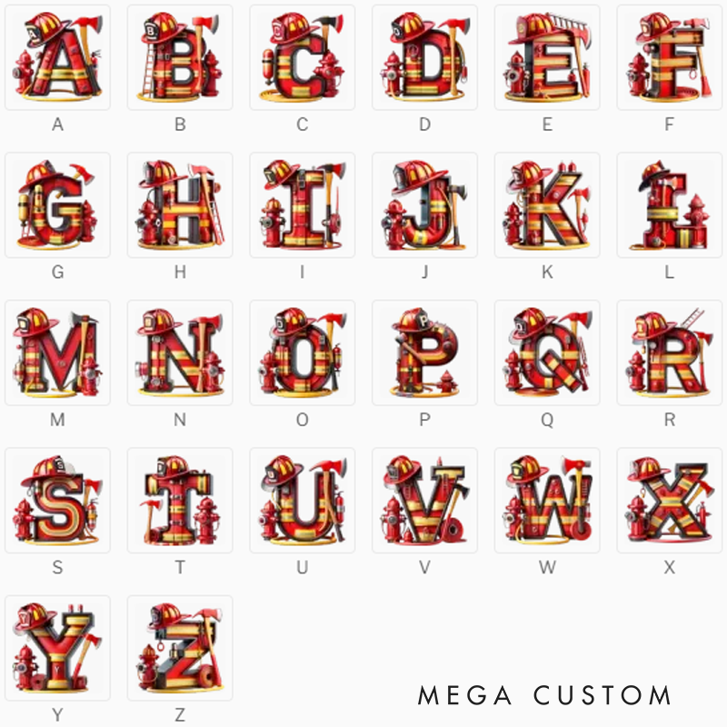 Personalized Firefighter Gifts Custom Name and Initial Alphabet Full Print Cap American Flag Firefighter Hat for Firemen