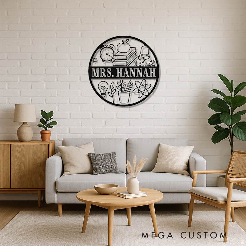 Personalized Teacher Metal Sign for Indoor Outdoor Decor Math Design Appreciation Gift For Math Teachers