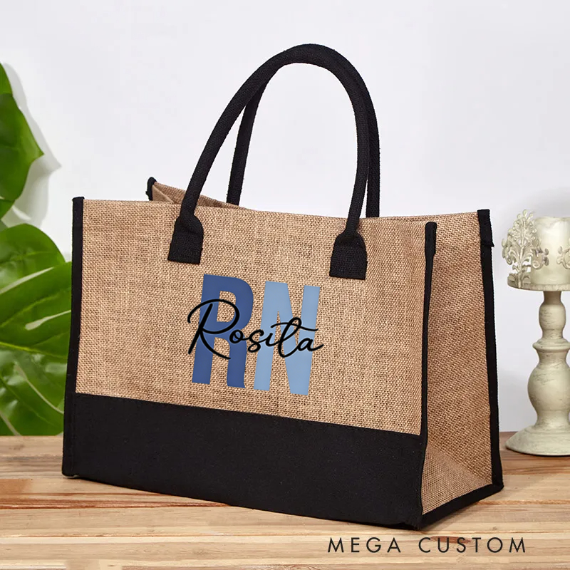 Personalized RN Nurse Tote Bag Custom Name Bag Thoughtful Gift for RN Nurses
