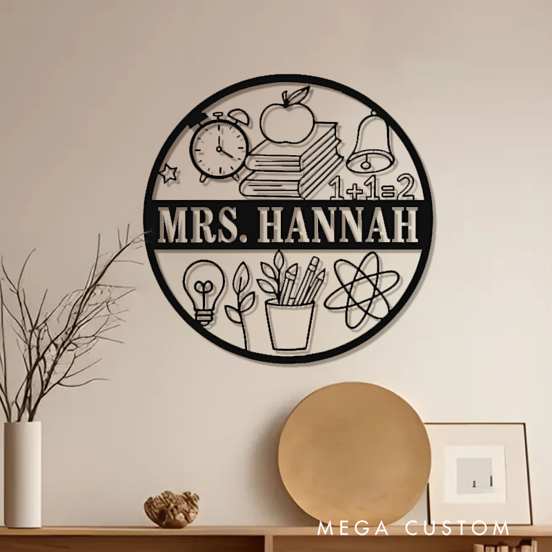 Personalized Teacher Metal Sign for Indoor Outdoor Decor Math Design Appreciation Gift For Math Teachers