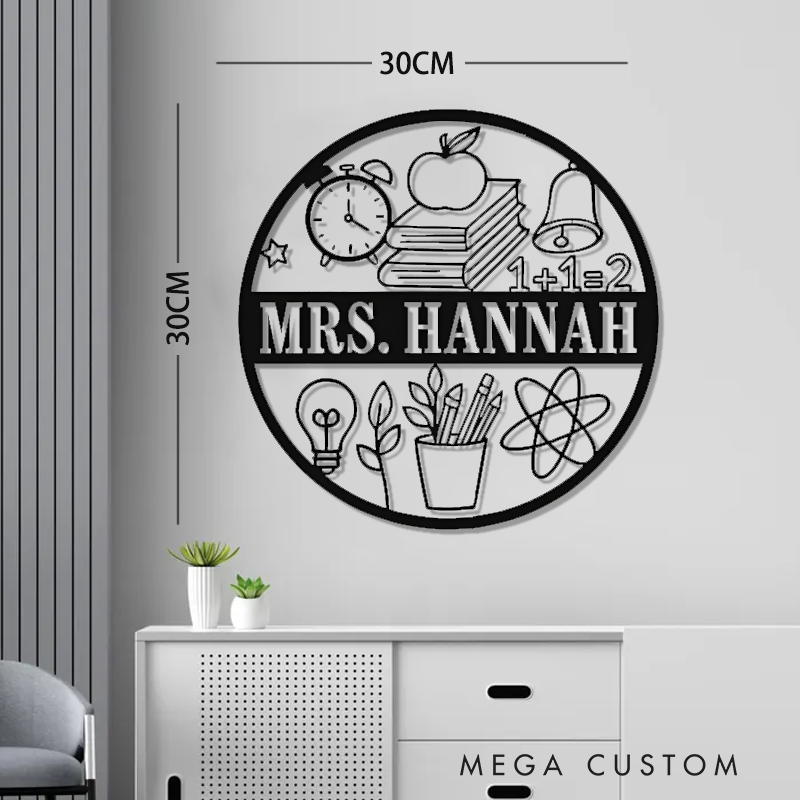 Personalized Teacher Metal Sign for Indoor Outdoor Decor Math Design Appreciation Gift For Math Teachers