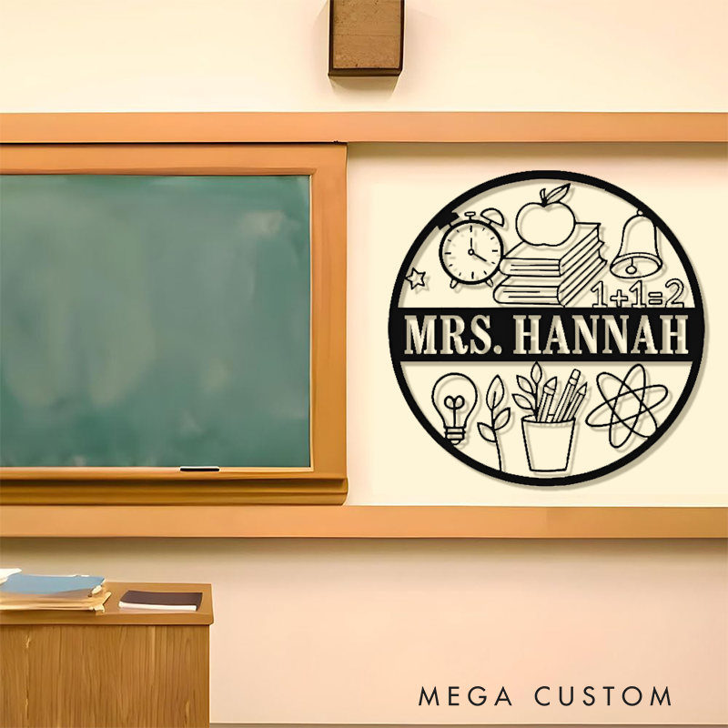 Personalized Teacher Metal Sign for Indoor Outdoor Decor Math Design Appreciation Gift For Math Teachers