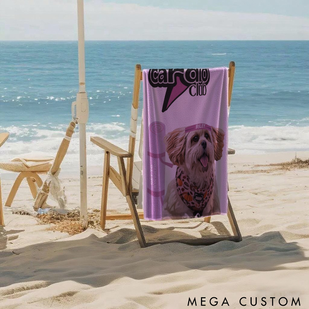 Personalized Yoga Beach Towel with Dog and Yoga Mat design Perfect Gift for Yoga Lover and Dog Lover