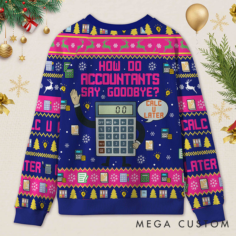 Personalized Accounting Hilarious Greeting Ugly Christmas Sweater Funny Financial Gift for Accountants