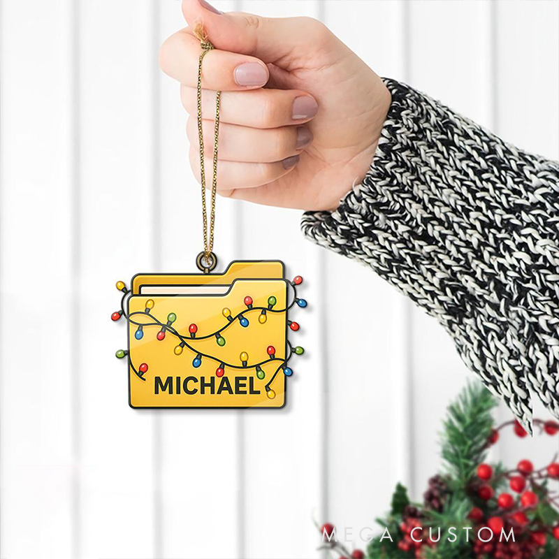 Personalized Christmas Ornament Folder Design Acrylic Ornament for Colleagues