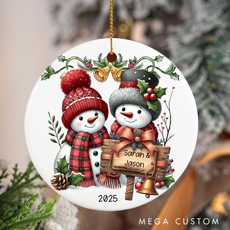 Personalized Couple Christmas Ornament Snowman Christmas Ornament Gift For Couple