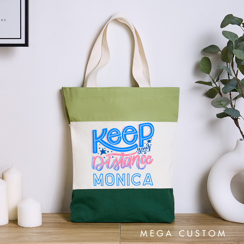 Personalized Nurse Tri Color Canvas Tote Bag Custom Love Inspire Heal Design Tote Bag Nurse Application Week Gift