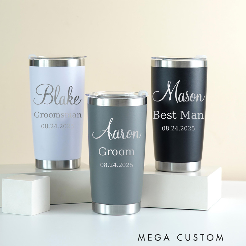 Personalized Groomsman Insulated Tumblers Laser Engraved Tumbler For Groom Groomsman Proposal Gift Tumbler Best Man Wedding Gift