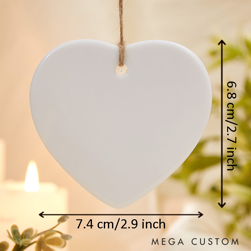 Personalized Happily Ever After Wedding Ceramic Heart Shape Ornament