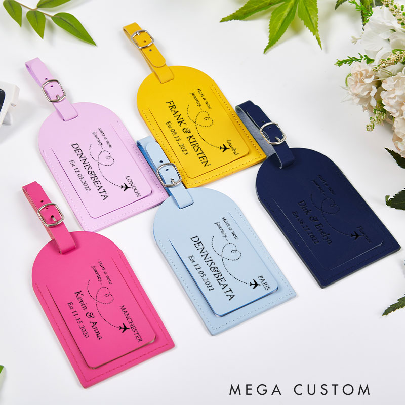 Personalized Anniversary Travel Luggage Tag Couple Journey Luggage Tags for Her Him Honeymoon Travel Luggage Tag for Couple