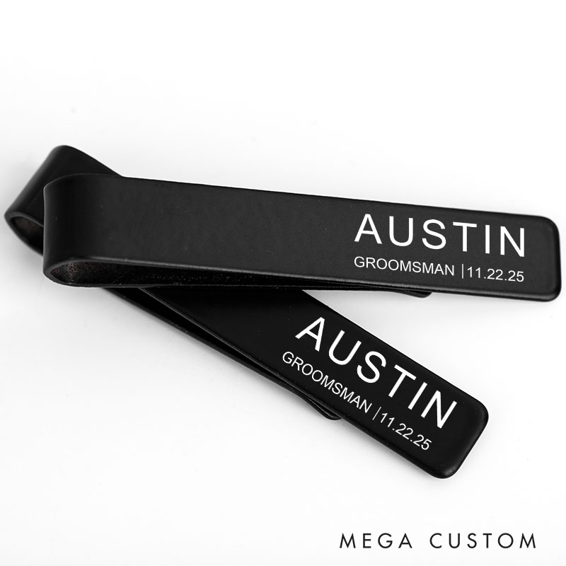 Personalized Wedding Tie Clip Best Man Tie Clip Silver Tie Bar for Bachelor Party Groomsmen Proposal Gift Accessories