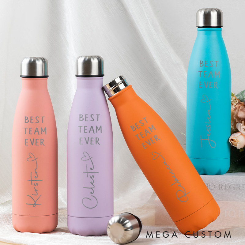 Personalized Best Team Ever Water Bottle for Bridesmaid Bride Tumbler Bachelorette Party Gift