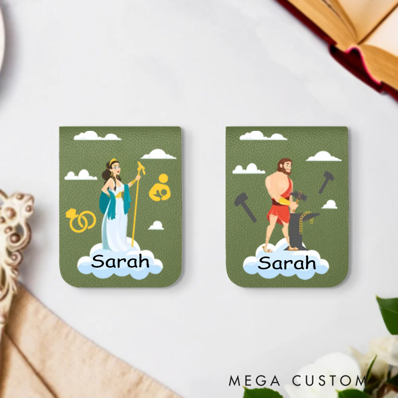 Personalized Multicolor Greek Mythology Gods Magnetic Bookmark Clip with Name Birthday Gift for Christian Book Lovers 