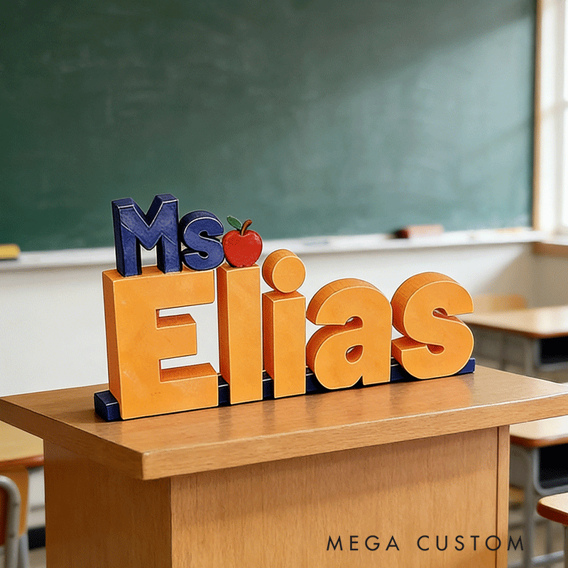 Personalized Desk Name Plate Sign Custom Name 3D Printed Gift for Teachers and Office Workers