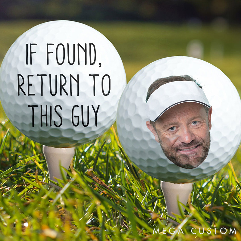 Personalized Golf Ball with Custom Photo and Funny Text for Golf Enthusiasts and Unique Gifts