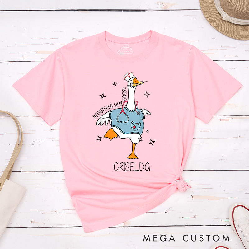 Personalized Nurse T-Shirts Registered Silly Goose Fashion Design T-Shirts
