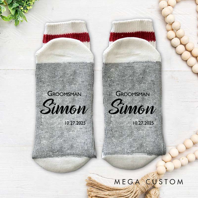 Personalized Groom Wedding Party Socks Groomsman Best Man Gift Socks