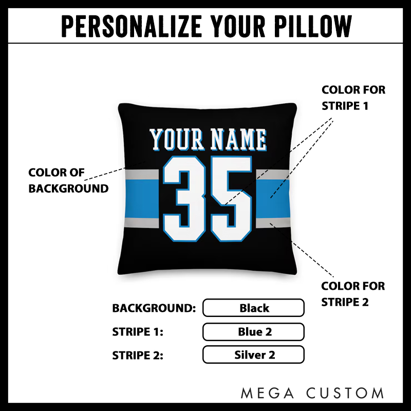 Personalized American Football and Rugby Bold Stripes Throw Pillow with Custom Name and Number