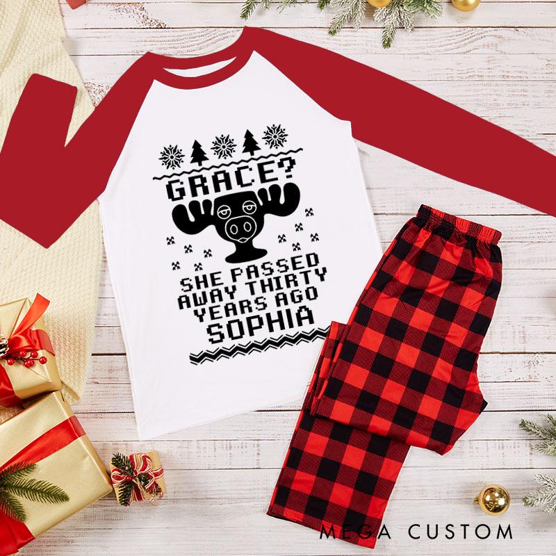 Personalized Couple They Want You to Say Grace Xmas Matching Pajamas Christmas Matching Pjs for Husband Wife Boyfriend Girlfriend