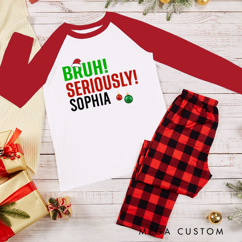 Personalized Bruh I Don't Do Matching Christmas Outfits Bruh Seriously Xmas Pajamas Couple Christmas Matching Pjs for Husband Wife