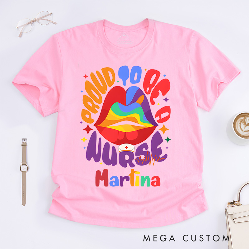 Personalized Nurse T-Shirts Proud to Be a Nurse Fashion Design T-Shirts