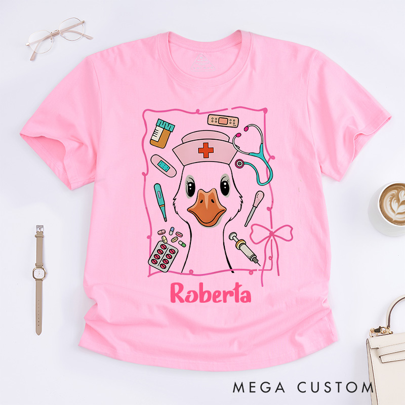 Personalized Nurse T-Shirts Nurse Goose Fashion Design T-Shirts