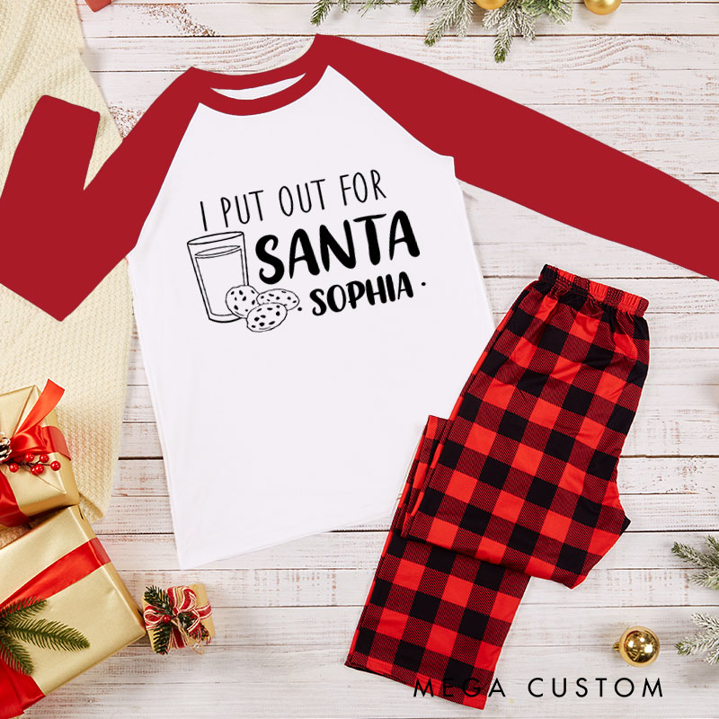 Personalized Couple Santa and I Put Out for Santa Xmas Matching Pajamas Christmas Matching Pjs for Husband Wife Boyfriend Girlfriend