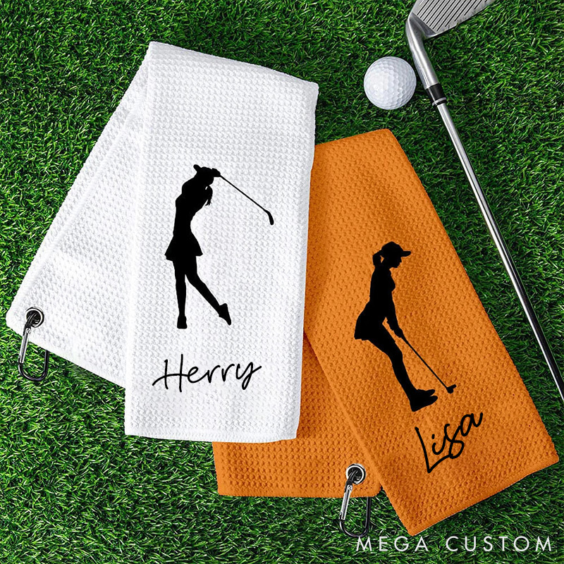 Personalized Multiple Colors Golf Towel with Custom Name for Golf Lovers